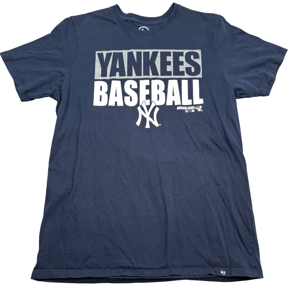 47 Brand, New York Yankees Baseball T-Shirt Mens Medium Navy Blue MLB Tee